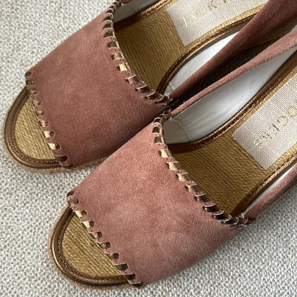 Jack Rogers Brown Palmer Wedges women’s 6.5